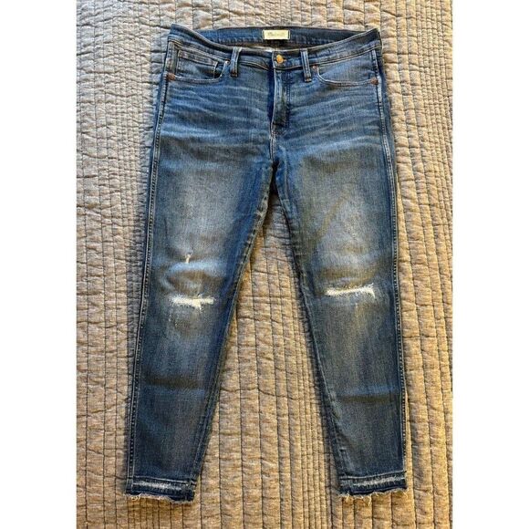 Madewell 9” High-Rise Medium Wash Denim Skinny Jeans 32P - Picture 2 of 9